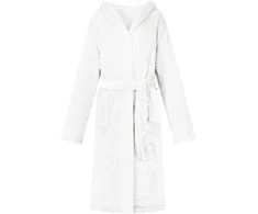 Chalatą su kapucė Balta xxxl Flanelė