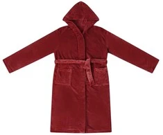 Chalatą su kapucė Bordo raudona l Flanelė