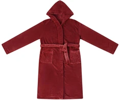 Chalatą su kapucė Bordo raudona L Flanelė