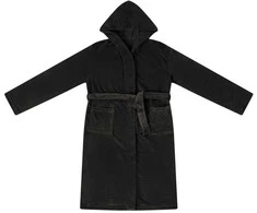 Chalatą su kapucė Juoda m Flanelė