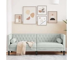 Sofa Šviesiai pilka 194 x 74,5 x 70,5 cm Aksomas