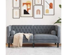 Sofa Tamsiai pilka 174 x 74,5 x 70,5 cm Aksomas