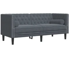Sofa Tamsiai pilka 174 x 74,5 x 70,5 cm Aksomas