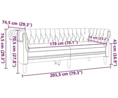 Sofa Tamsiai pilka 201,5 x 74,5 x 74,5 cm Poliesteris