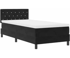 LED Čiužinio Lova su čiužiniu su LED Juoda 100 x 200 cm Aksomas
