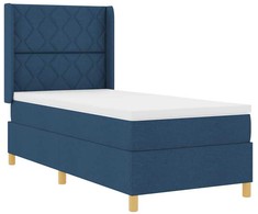 Kiemas lova su LED juostelėmis Mėlyna 90 x 190 cm audinys