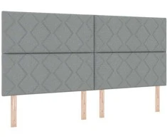 LED Čiužinio Lova Šviesiai pilka 200 x 200 cm audinys