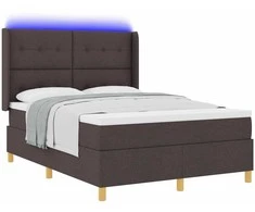 Kiemas lova su LED juostelėmis Ruda 140 x 190 cm audinys