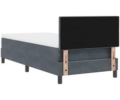 LED Čiužinio Lova Tamsiai pilka 90 x 190 cm Aksomas