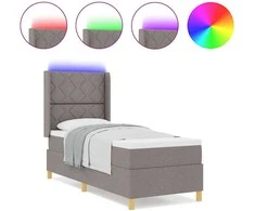 Kiemas lova su LED juostelėmis Tortora 80 x 200 cm audinys