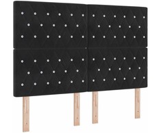 Kiemas lova su čiužiniu Juodas 140 x 200 cm Aksomas