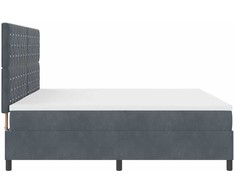 Kiemas lova su čiužiniu Tamsiai pilka 200 x 200 cm Aksomas