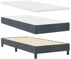 Kiemas lova su galvūgalio Tamsiai pilka 200 x 90 cm Aksomas