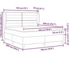 Kiemas lova su čiužiniu Tamsiai rudas 200 x 180 cm audinys