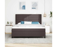 Kiemas lova su pagalve Tamsiai rudas 200 x 180 cm audinys