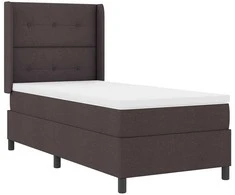 Kiemas lova su čiužiniu Tamsiai rudas 200 x 90 cm audinys