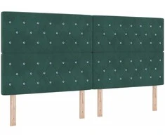 Kiemas lova su čiužiniu Tamsiai žalia 200 x 200 cm Aksomas