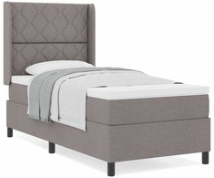 Kiemas lova su pagalve su galvūgalio Taupe 200 x 90 cm audinys