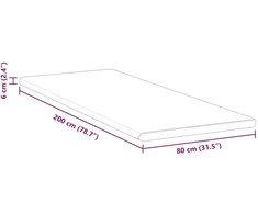 Čiužinys Čiužinio papildymas Balta ir žalia 80 x 200 cm Žakardo audinys