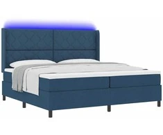 LED Čiužinio Lova su čiužiniu Mėlyna 200 x 200 cm audinys