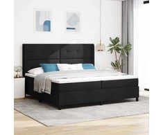 Kiemas lova su pagalve Juodas 200 x 200 cm audinys