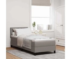 Kiemas lova su čiužiniu su LED Taupe 80 x 200 cm audinys