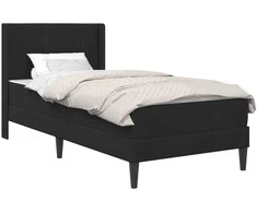 Lovos rėmas su čiužiniu Juoda 100 x 200 cm Aksomas