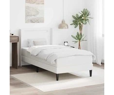 Čiužinys Lovos rėmas su čiužiniu Balta 90 x 190 cm Dirbtinė oda