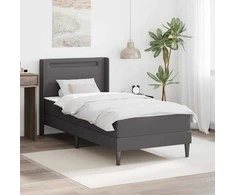 Čiužinys Lovos rėmas su čiužiniu Pilka 90 x 190 cm Dirbtinė oda