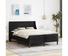 Lovos rėmas su čiužiniu su čiužiniu Juodas 140 x 190 cm Aksomas