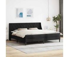 Lovos rėmas su čiužiniu su čiužiniu Juodas 200 x 200 cm Aksomas