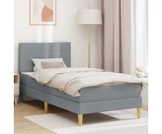 Lovos rėmas Šviesiai pilka 90 x 190 cm Poliesteris