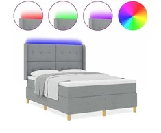 Kiemas lova su galvūgalio Šviesiai pilka 140 x 190 cm audinys