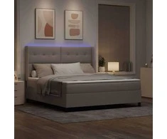 LED Čiužinio Lova su galvūgalio Tortora 180 x 200 cm audinys