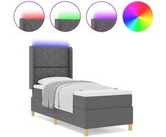 Kiemas lova su LED juostelėmis Pilka 80 x 200 cm audinys