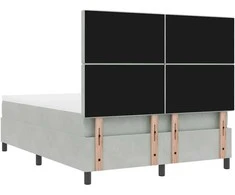 LED Čiužinio Lova Šviesiai pilka 140 x 200 cm Aksomas