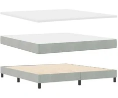 LED Čiužinio Lova su LED Šviesiai pilka 180 x 200 cm Aksomas