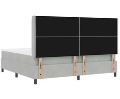 Kiemas lova su galvūgalio Šviesiai pilka 200 x 200 cm Aksomas