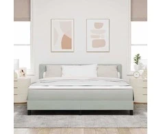 LED Čiužinio Lova su LED Šviesiai pilka 180 x 200 cm Aksomas