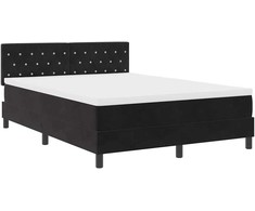 LED Čiužinio Lova su čiužiniu su LED Juoda 140 x 190 cm Aksomas