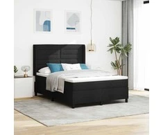 LED Čiužinio Lova su čiužiniu Juoda 140 x 190 cm audinys