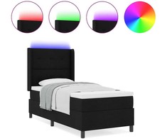 LED Čiužinio Lova su galvūgalio Juoda 100 x 200 cm audinys