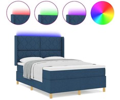 Kiemas lova su LED juostelėmis Mėlyna 140 x 190 cm audinys