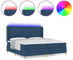 Kiemas lova su LED juostelėmis Mėlyna 200 x 200 cm audinys