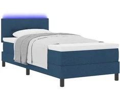 Kiemas lova su čiužiniu su LED Mėlyna 90 x 200 cm audinys