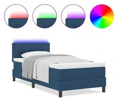 Kiemas lova su LED juostelėmis Mėlyna 90 x 200 cm audinys