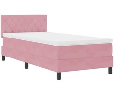LED Čiužinio Lova su čiužiniu su LED Rožinė 90 x 190 cm Aksomas