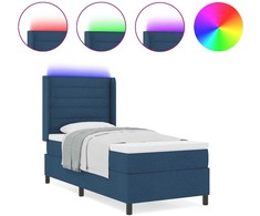 LED Čiužinio Lova su čiužiniu Mėlyna 100 x 200 cm audinys