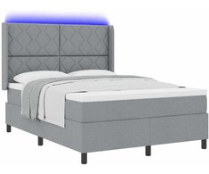 LED Čiužinio Lova Šviesiai pilka 140 x 190 cm audinys