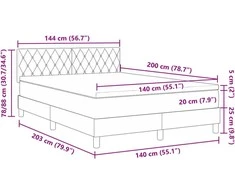 LED Čiužinio Lova su LED Tamsiai mėlyna 140 x 200 cm Aksomas